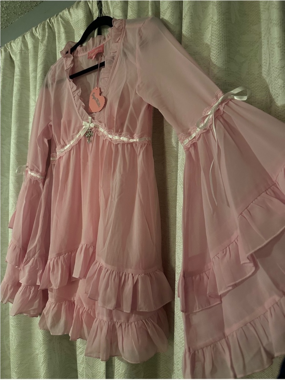 Sugar Thrillz Pink Ruffle Real Divinity Mini Dress - Picture 2 of 4